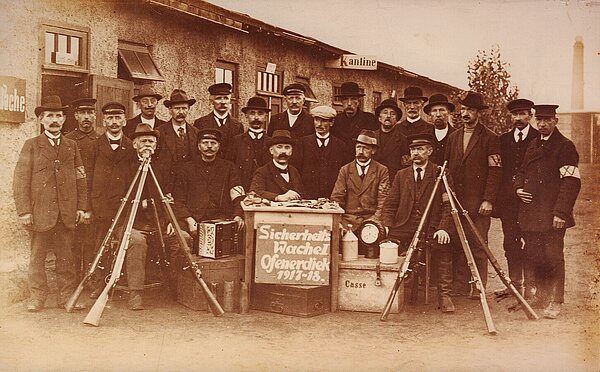 Die Wachmannschaft des „Königlichen Artelleriedepots“ im Jahr 1918. Bild: Stadtmuseum Oldenburg.