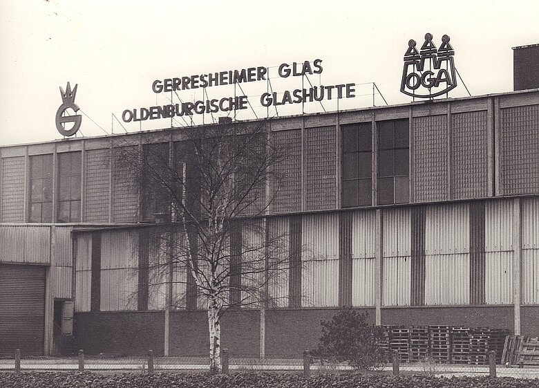 Ansicht der Glashütte von der Stedingerstraße um 1980, Foto: Kurt Oesterling