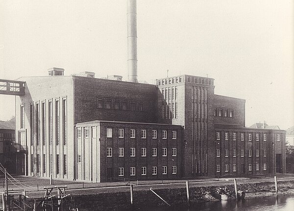 Drehstromkraftwerk am Wendebecken, um 1930, Foto: Stadtmuseum Oldenburg