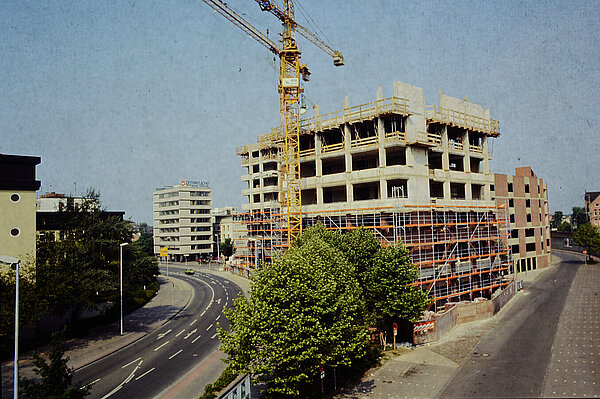 Baustelle der R+V Versicherung, ca. 1979/1980. Foto: Stadtmuseum Oldenburg.