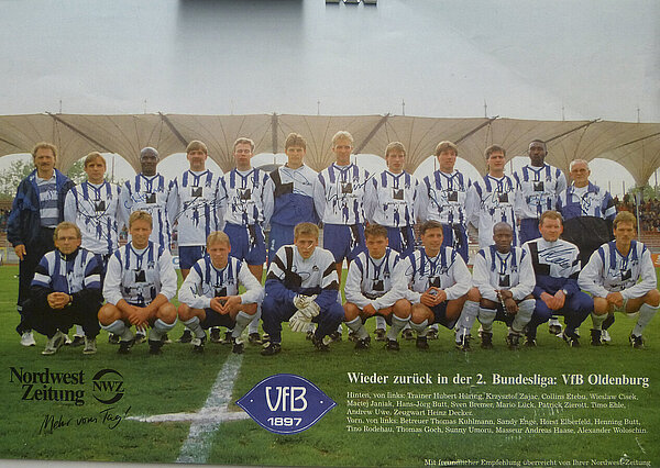 Plakat zum Spiel VfB Oldenburg – VfB Lübeck, 1998. Foto: Stadtmuseum Oldenburg.