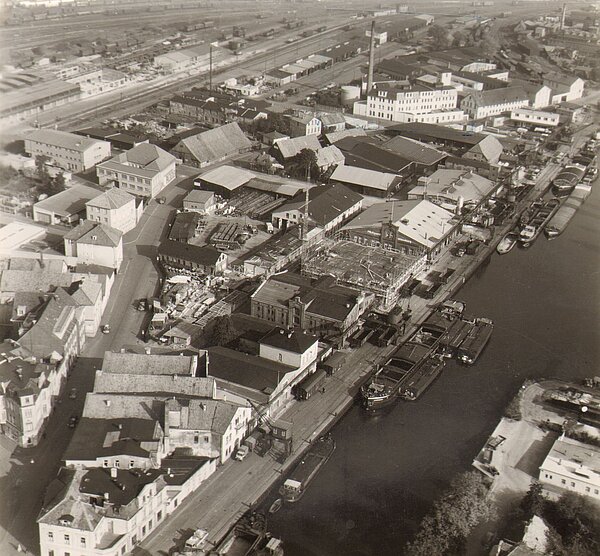 Luftbild Staubogen, ca. 1958. Bild: Stadtplanungsamt Oldenburg / Stadtmuseum Oldenburg